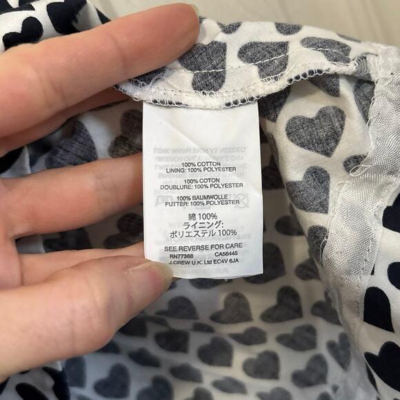 J Crew Crewcuts White and Navy Blue Heart Print Sleeveless Dress Girls Size 10 - Picture 7 of 7